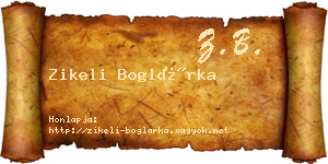 Zikeli Boglárka névjegykártya